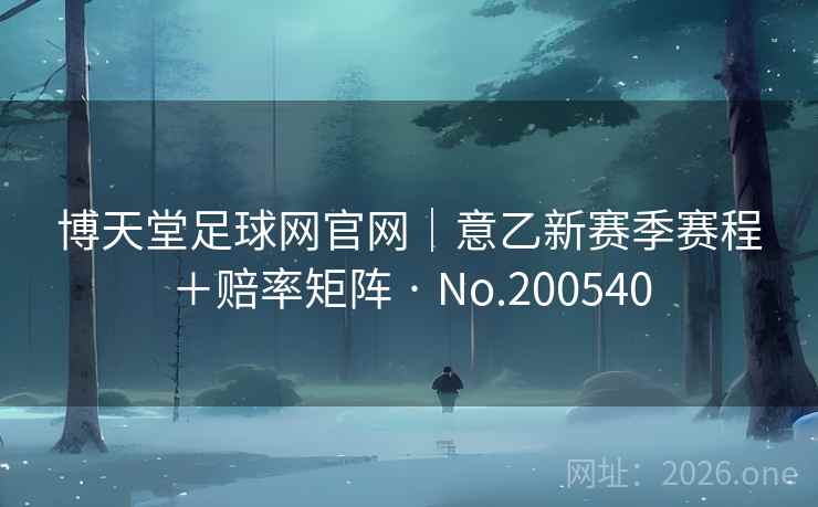 博天堂足球网官网｜意乙新赛季赛程＋赔率矩阵 · No.200540  第1张
